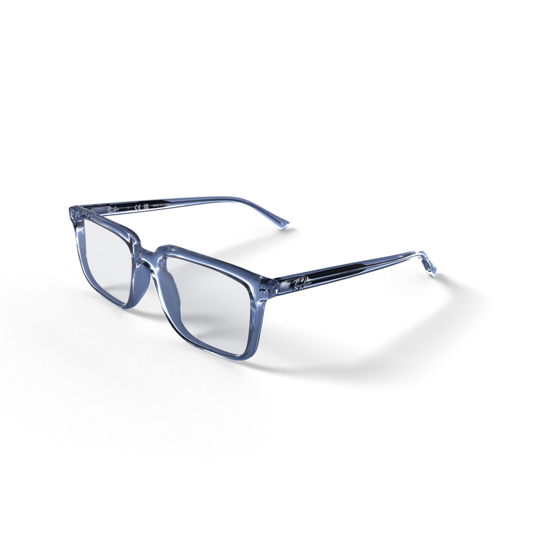 Ray-Ban Unisex Size 54 Rectangular Alain Optics Prescription Eyeglasses with Case, Transparent