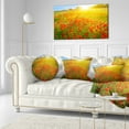 thumbnail image 3 of Designart Beautiful Sunshine over Poppy Fields - Floral Throw Pillow - 12x20, 3 of 5