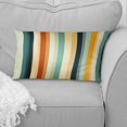 thumbnail image 4 of Designart "Harmonious Stripes in Beige and Green" Striped Printed Throw Pillow, 4 of 5
