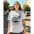 thumbnail image 3 of Women's Graphic T-Shirt White L Women's Tops My Brain Is 80% Song Lyrics Crew Neck Short Sleeve Shirts for Women, 3 of 3