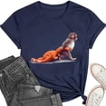 thumbnail image 7 of VEKDONE Cute Monkey Punch T-Shirt for Women Summer Cotton Brave Team Punching Graphic Tees Funny Baby Monkey Shirt for Women Navy(Graphic 3） XXL, 7 of 7