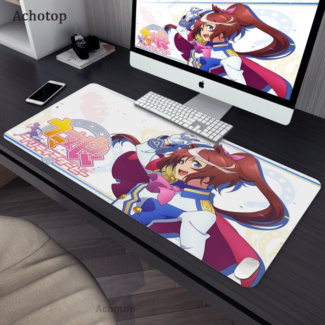 Alfombrilla de ratón grande Anime UmaMusume: Pretty Derby, alfombrilla de ratón para Gaming, Tokai Teio, alfombrilla de ratón para ordenador, alfombrilla de goma con borde de bloqueo para teclado LIUWENJING unisex