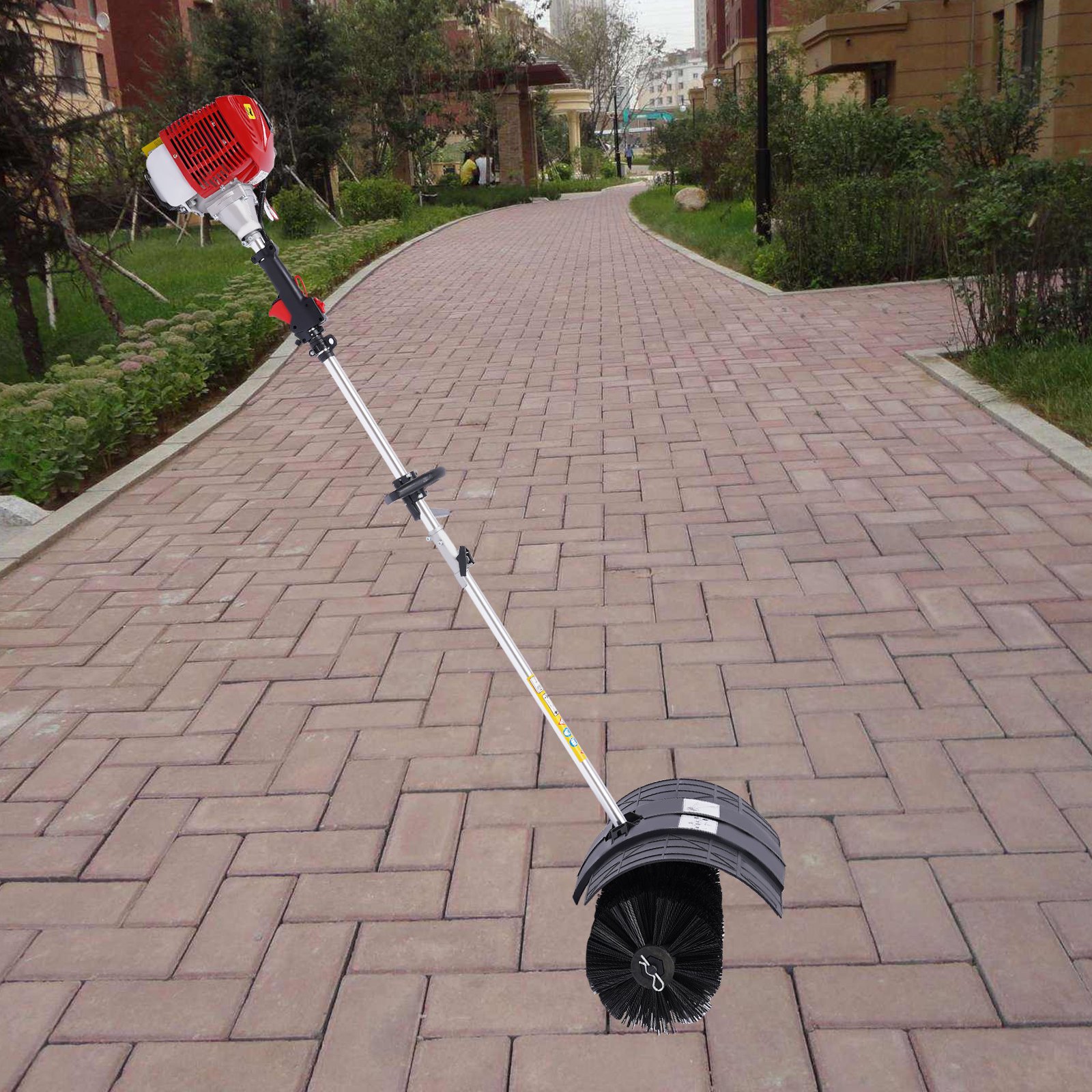 Loyalheartdy 2.3HP 2Stroke 52CC Gas Power Sweeper, Handheld Driveway Turf Grass Cleaning Tool