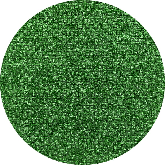 Ahgly Company Indoor Round Oriental Green Industrial Area Rugs, 6' Round