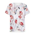 thumbnail image 4 of Camisetas de manga corta de verano para mujer, blusa informal con cuello redondo y estampado frontal Pompotops  hfajkhk129028, 4 of 5