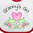 thumbnail image 4 of Inktastic Granny's Girl- Heart Flowers Girls Baby Bib, 4 of 4