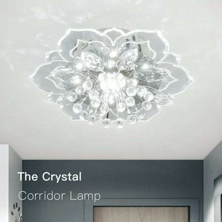 

LED Crystal Flush Ceiling Fixture Aisle Hallway Lamp Chandelier Corridor Rotunda Lights