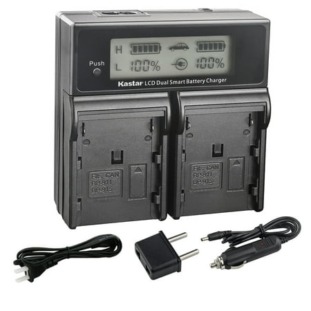 Kastar BP-950GPro AC LCD Dual Fast Charger Compatible with RED KOMODO 6K Digital Cinema Camera Canon XL-1 XL-1S XL-2 XH-A1 XH-A1 HDV XH-A1S HD XH-A1SE HDV XM1 XM2 XV1 XV2 C2 Camera