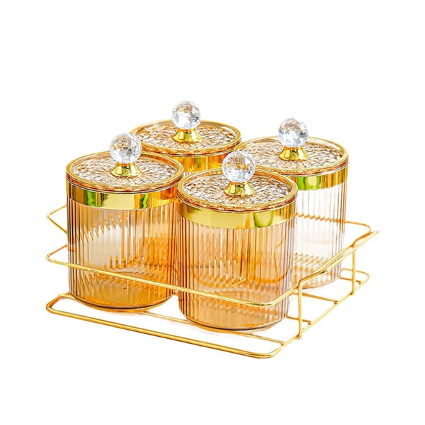 Tarros de frutos secos con tapa, caja de almacenamiento de alimentos para bodas, dulces de nueces Ámbar 4 cuadrículas