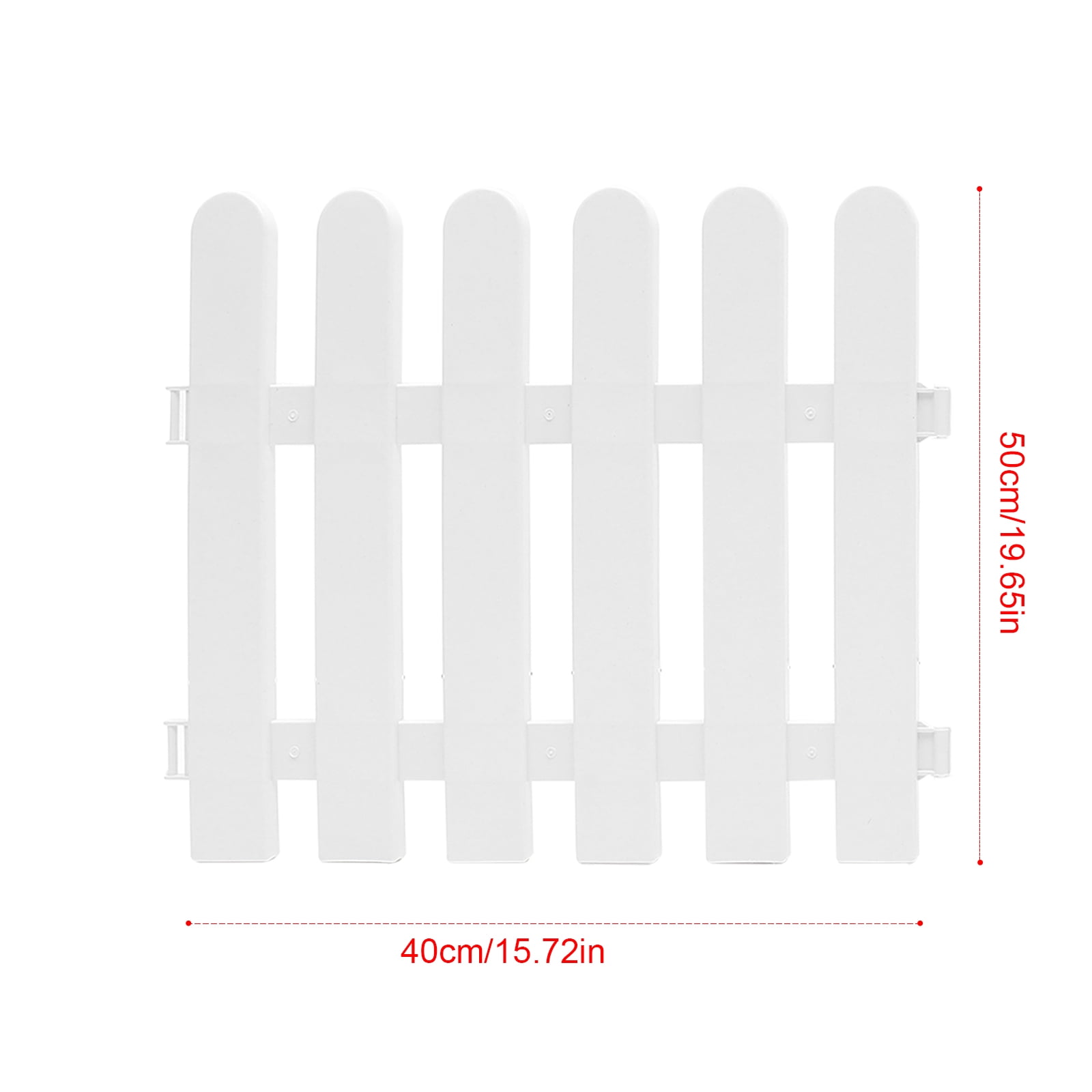 OFFIGAM 2-Pack White Plastic Garden Border Fence for Lawn, Flower Bed Edging, Yard Decoration and Outdoor Landscape Design