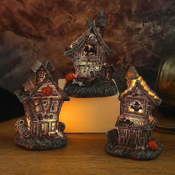 Tal Halloween accesorios decorativos nueva casa embrujada luminosa pequeña casa cráneo adornos luminosos