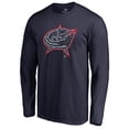 thumbnail image 2 of Men's Navy Columbus Blue Jackets Static Logo Long Sleeve T-Shirt, 2 of 3