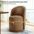 thumbnail image 2 of DREAMSIDEA Swivel Dining Chair, Upholstered Barrel Accent Chair for Dining Room & Kitchen Chairs, Morden Round Vanity Chair for Living Room&Bedroom,Set of 2, Faux Leather-Brown, 2 of 6