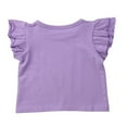 thumbnail image 3 of Toddler Baby Girl Summer Basic Plain Ruffle Sleeve Cotton Tops, 3 of 4