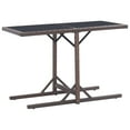 thumbnail image 5 of vidaXL Outdoor Dining Table Patio Garden Wicker Table with Glass Top PE Rattan, 5 of 6