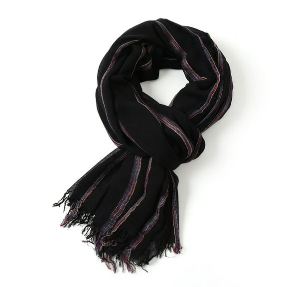 Men's Scarf Striped Yarn-Dyed Autumn Winter Scarf Shawl for Men