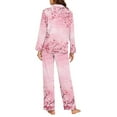 thumbnail image 6 of DISNIMO Cherry Blossom Print Pajama for Women Set Long Sleeve Sleepear 2 Piece Pjs Set with Long Pants Casual Loose Nightwear with Pocket, L, 6 of 7