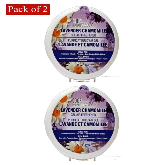 Odor Doctor Gel Air Freshener, Lavender Chamomile, Long‑Lasting Freshness, 340 g (Pack of 2) - Packaging May Vary
