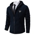 thumbnail image 3 of Mens Jacket Sweater Fashion Knitted Standing Neck Long Sleeve Mens Workout Jacket,Navy,3XL, 3 of 5