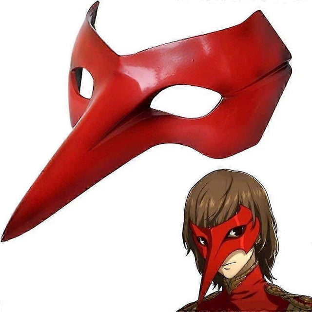 Goro Akechi Mask Cosplay Anime Persona 5 Role Crow Half Face Helmet Resin Headwear Halloween Masquerade Party Costume Prop