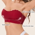 thumbnail image 5 of HOWPAY Strapless Bras for Women Front Closure No Underwire Supportive Push up Wireless Full Coverage Snap Closing Bralettes Comfort Underwear Red XL, 5 of 8