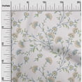 thumbnail image 1 of oneOone Cotton Cambric White Fabric Leaves & Flower Florals Diy Clothing Quilting Fabric Prints Fabric By Yards 56 Inches Wide, 1 of 4