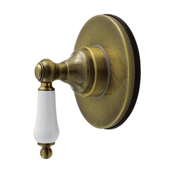 Kingston Brass KS4033PL Restoration Single-Handle Six-Way Diverter Valve with Round Trim Kit in Antique Brass
