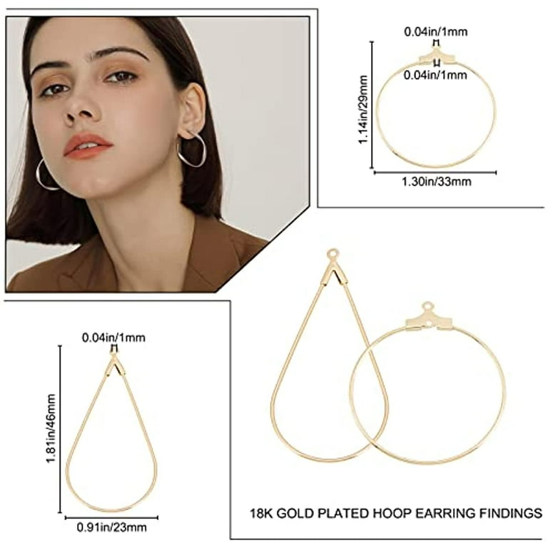 10p Hoops for Earring Making, Gold Hoop Earrings Thin, Earring Hoops for  Jewelry Making, Earring Findings Hoop, Jewelry Findings Earrings 