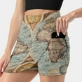 thumbnail image 2 of Vintage World Map Women's skirt With Hide Pocket Tennis Skirt Golf Skirts Badminton Skirts Running skirts Map Vintage World, 2 of 6