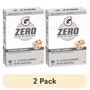 (2 pack) Gatorade G Zero Sports Drink Glacier Cherry, Powdered Energy Drink Mix, 0.10 oz, 10 Count Packets