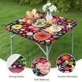 thumbnail image 4 of Floral Square Tablecloth with Elastic Edge, Durable Waterproof Polyester Cover Perfect for 36x36 Inch Tables, Reusable and Durable for Daily Use, 4 of 6