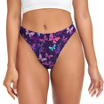 thumbnail image 1 of Fotbe Bright Purple Butterflies Tanga Sin Costuras para Mujer con Estampado – Panties Invisibles, Transpirables y Cómodos para Uso Diario-X-Large, 1 of 6