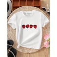thumbnail image 4 of Cute Strawberry Patterned Iron-On Graphic Tees With 100% Cotton Fabric,Suitable for Boys And Girls,Size From 3T-13Y,Ideal Gift for Daughter and Grand daughter, 4 of 5