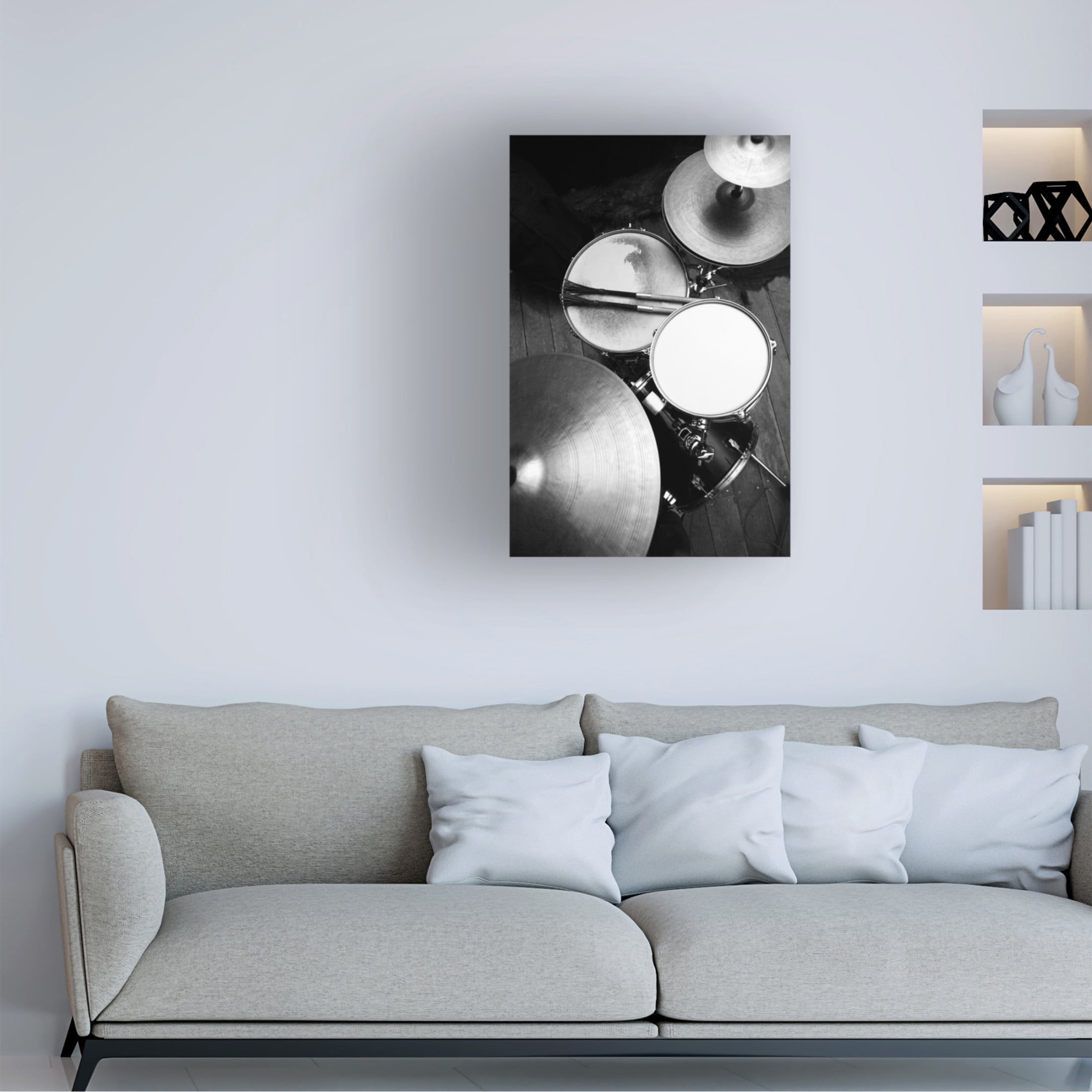 Canvas Wall Art - Alexander Yakovlev 'Drums' Wall Art for Living Room, Bedroom, or Office Décor by Trademark Fine Art - 12 x 19 Inches