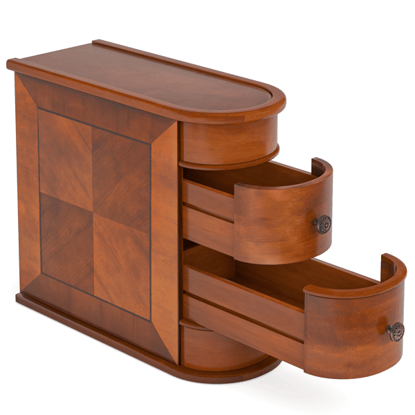 1pc Solid Wood Bedroom Bedside Table with 2 Storage Drawers | Solid Wood Side Table, Suitable for Living Room And Bedroom | Finished Product No Assembly Required