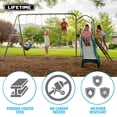 thumbnail image 4 of Lifetime Kid's Outdoor Climb & Slide Swing Set with Belt Swings and Trapeze Bar (91142), 4 of 12
