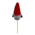 thumbnail image 4 of Northlight 11.5” Santa Gnome with Hat and Striped Arms on a Stick Christmas Ornament - Gray/Red, 4 of 4