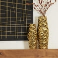 thumbnail image 2 of DecMode 20", 15"H Geometric Gold Aluminum Metal Vase, Set of 2, 2 of 8