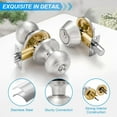 thumbnail image 2 of 4 Pack Exterior Door Lock Set, Satin Nickel Door Knob and Deadbolt Combo Set, Keyed Alike Entry Door Knobs with Lock&Keys, Round Ball Door Locksets with Deadbolt for Entrance and Front Door, 2 of 8