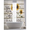 thumbnail image 5 of Farmhouses Sunflowers Sheer Curtains for Living Room Bedroom, You Are My Sunshine Beige Wood Grain Light Filtering Sheer Curtains, Rod Pocket Voile Window Drapes, 2 Panels Set 52"x 108", 5 of 7