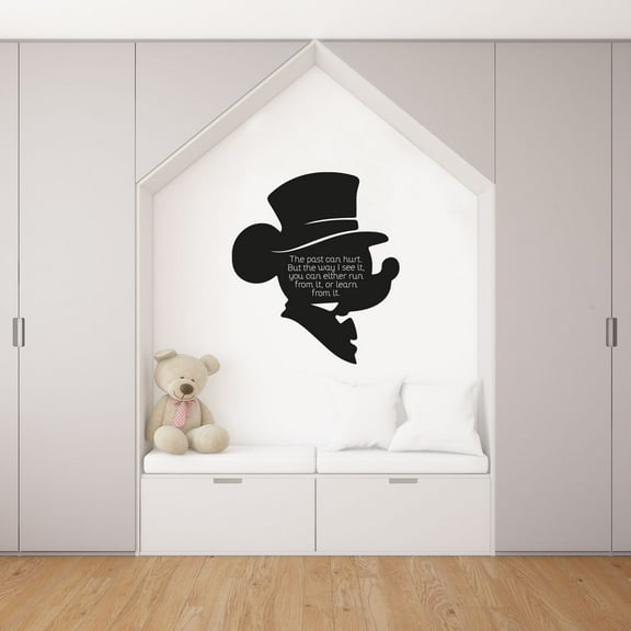 Learn From It Mickey Mouse Quote Disney Cartoon Quotes Wall Sticker Art Decal for Girls Boys Room Bedroom Nursery Kindergarten House Fun Home Decor Stickers Wall Art Vinyl Decoration Size (40x35 inch)