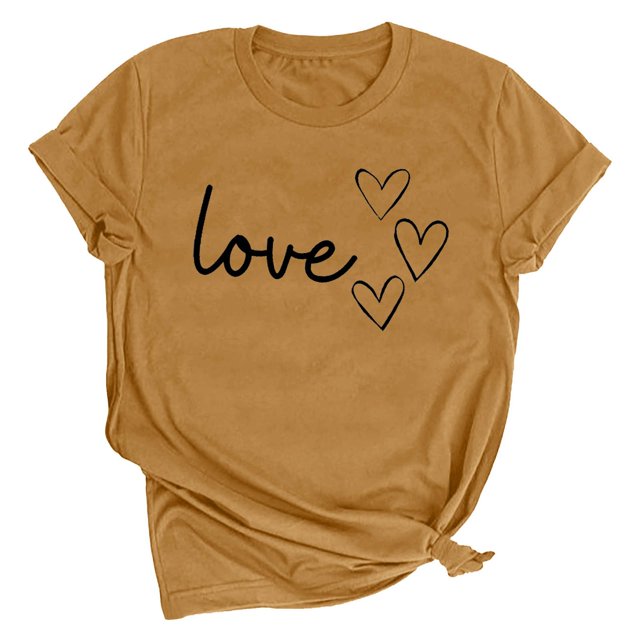 LSLJS T-shirt Imprimé Amoureux pour Femmes, Col Rond, Manches Courtes, Cadeaux pour Femmes