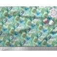 thumbnail image 2 of Soimoi Polyester Crepe Fabric Tropical Leaves Decor Fabric Printed Yard 42 Inch Wide, 2 of 5