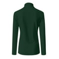 thumbnail image 4 of Women's Mock Turtle Neck Slim Fit Long Sleeve Shirts Fall Fashion Tight Tops Basic Tee Winter Undershirt Green S, 4 of 5