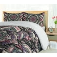 thumbnail image 3 of Ambesonne Boho Duvet Cover Set, Bohemian Exotic Mandala Print, Queen, Pink Blue Violet Grey, 3 of 4