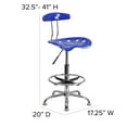 thumbnail image 6 of Flash Furniture Vibrant Nautical Blue and Chrome Drafting Stool with Tractor Seat, 6 of 12