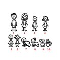 thumbnail image 1 of (set Of 10) Family Car Decals Stickers Bundleblack, 1 of 4