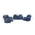 thumbnail image 2 of Ainehome Bonded Leather Recliner Sectional Sofa with Drop Down Table, Blue, 2 of 7