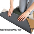 thumbnail image 3 of Brown Boho Line Art Plant Pattern Hot Yoga Mat Towel Non Slip for Hot Yoga - Quick-Drying Yoga Mat Cover with 4 Corner Pockets with Travel Bag - Hot Yoga Towel Non Slip 70"x26", 3 of 6