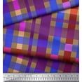 thumbnail image 2 of Soimoi Brown Heavy Satin Fabric Check Check Print Sewing Fabric Yard 54 Inch Wide, 2 of 3